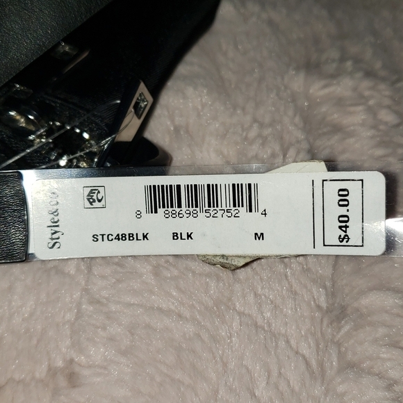 NEW- Style & Co Black Waist Pack/ Fanny Pack, Nylon, Sz Medium - Picture 4 of 6